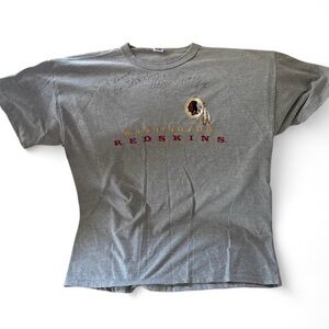 Vintage Russel NFL Gray Washington Redskins Signed Rich Owens T-Shirt Size L